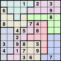 picture of sample Nonomino puzzle